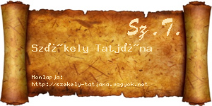 Székely Tatjána névjegykártya