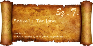 Székely Tatjána névjegykártya