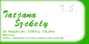 tatjana szekely business card